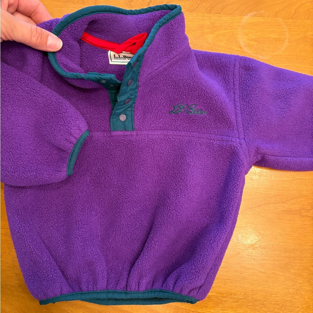 L.L. Bean Purple Fleece with Green Trim